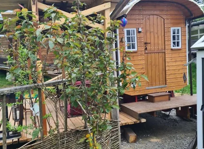 Schaeferwagen Mit Dachterrasse An Der Pferdekoppel Apartment Haus im Wald